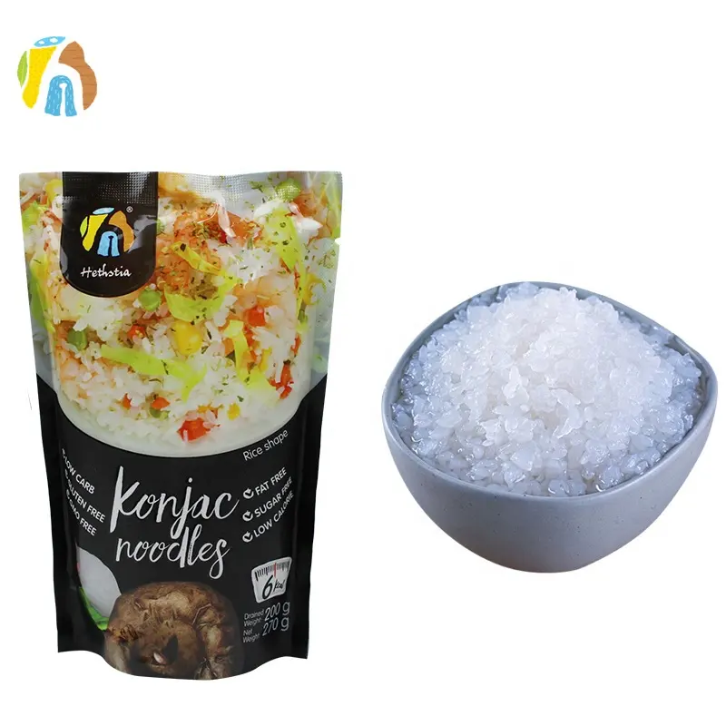 Low carb high dietary fiber instant diet foods organic shirataki rice konjac
