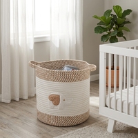 Panier de rangement multifonctionnel tissé en corde de coton durable et écologique de conception moderne d'éléphant pour l'organisation de vêtements à la maison