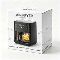 ANBOLIFE OEM Friteuse à air portable en verre non toxique 4,3 L, sans PFAS, chauffage circulant et contrôle de la température, pour steaks et frites