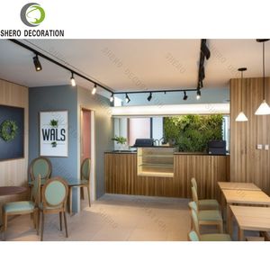 Meubles modernes de boulangerie, de café et de thé au lait, présentoir de comptoir de café personnalisé - Product Image 6