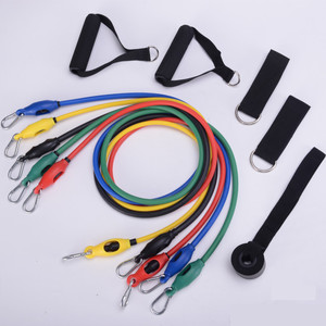 Ensemble de 11 bandes de résistance avec ancre de porte, poignées et sangles de <span class=keywords><strong>cheville</strong></span> pour la physiothérapie et les entraînements à domicile - Product Image 1