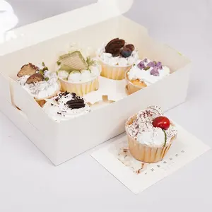 Scatola per dolci per torta da forno confezione per Cupcake finestre trasparenti scatole di carta Macaron riciclare la scatola da forno in carta Kraft