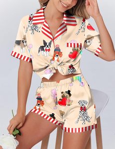 <span class=keywords><strong>Pigiama</strong></span> da Donna in <span class=keywords><strong>Seta</strong></span> Satinata con Stampa Animalier, Bottoni e Maniche Corte, Set 2 Pezzi Lavabile in Lavatrice - Product Image 3