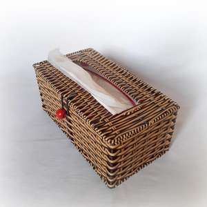 Boîtes à mouchoirs carrées en rotin naturel Vdelta avec taille personnalisée - Product Image 4