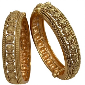 Classic Trendy Gold Plated Matte Beautiful Look Two <b>Set</b> OF <b>Bangles</b> Stylish Openable <b>Bangles</b> for Women For Wedding Wear - Product Image 2