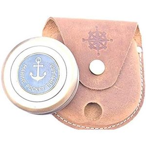 Boussole de poche marine en laiton, guide de randonnée portable avec boîte - Product Image 4