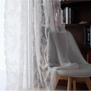 <b>Lace</b> <b>Curtains</b> White Gray Semi Shading Rod Pocket Left Right Biparting Open Translucent Balcony Gauze WX 3200 - Product Image 2