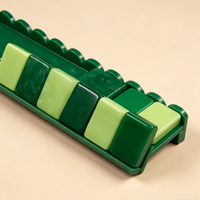 Ensemble de Mahjong Personnalisé en Résine, Tuiles en Marbre Bleu Poli, Blanc, Vert, Rose, Support de Mahjong, Poussoir et Accessoires – Fabricant