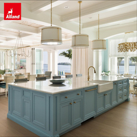 Ensemble d'armoires de cuisine Allandcabinet Baby Blue Island Design, armoires modernes, évier, contreplaqué marin, pour meubles de cuisine