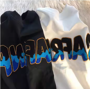 Dropshipping T-shirt brodé personnalisé T-shirt en coton lourd brodé en chenille - Product Image 3