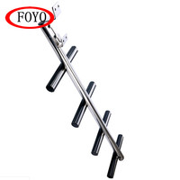 Échelle de plongée FOYO à 4 marches en acier inoxydable 304SS, poli miroir, résistante à la corrosion, robuste pour bateau/yacht/kayak/accessoire nautique