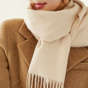 カシミアパシュミナスカーフファッション女性暖かい長い純粋な色ショールカシミア冬スカーフ - Product Image 5