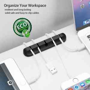 Nouveau Silicone USB câble <span class=keywords><strong>enrouleur</strong></span> multifonctionnel en plastique organisateur de bureau écouteur casque clavier souris câble gestion bien rangé - Product Image 2