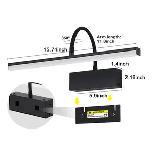 Lampe d'image sans fil rechargeable Lampe murale LED à piles Télécommande Angle réglable Vanity Lights - Product Image 5