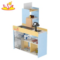 Nouvel arrivage de jouets de comptoir de supermarché en bois avec étagère W10A173