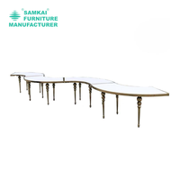 SK-YHZ-H002 vente en gros table à manger dorée table à manger dorée décorations de mariage décoration de planification d'événements combinaison gratuite de