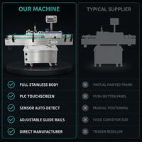 Machine d'étiquetage électrique en temps réel 6000 étiquettes/heure pour bouteilles, canettes, sacs et cartons avec contrôle PLC (étiquetage côté gauche)