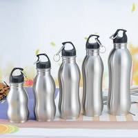 Logo personnalisé Grande Capacité Nouvelle Gourde Forme Bouilloire de Sport Simple Paroi en Acier Inoxydable Bouteille d'Eau avec Mousqueton Poignée