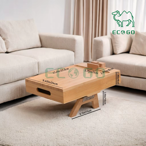 <span class=keywords><strong>Plateau</strong></span> d'accoudoir de canapé avec boîte de rangement, table de canapé en bambou avec dessus de table <span class=keywords><strong>pivotant</strong></span> à <span class=keywords><strong>360</strong></span> degrés et support de téléphone portable, réglable - Product Image 4