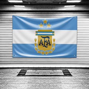 Bandiera Personalizzata della Nazionale <span class=keywords><strong>Argentina</strong></span> a Tre Stelle, Decorazione per Camera da Letto, Striscioni da Parete, Arazzo 3x5 Piedi per Esterni - Product Image 3