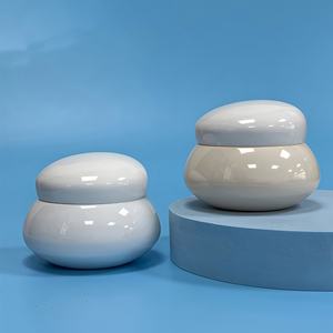 Nuovo Design 200g materiale per animali di colore bianco grazioso stile ciottolo crema per il viso imitazione ceramica confezione cosmetica vuota barattolo di <span class=keywords><strong>plastica</strong></span> - Product Image 2