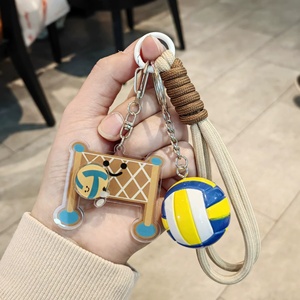 สินค้าขายดี ของที่ระลึกสำหรับคนรักกีฬา พวงกุญแจอะคริลิคการ์ตูนวอลเลย์บอลน่ารัก สีน้ำตาล ใช้เป็นสายคล้องโทรศัพท์หรือพวงกุญแจ ของขวัญวันเกิดสำหรับเด็ก - Product Image 4