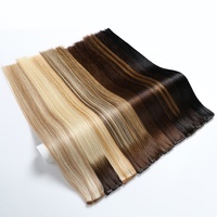 Extensions de cheveux vierges Remy européens doublement étirés, cuticules alignées, trame fine invisible Genius Weft, blond, vente en gros, directement de l'usine