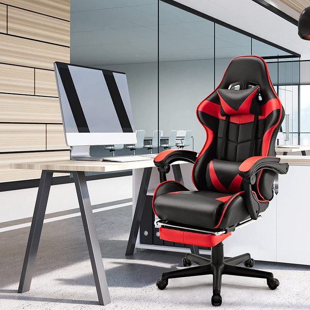 Low Price Racing Style Ergonomic Game Chair Silla Gamer High Back Computer Pc Gaming Chair With Height Adjustment and Footrest