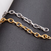 Amiu — Bracelet à chaîne ovale à maillons, bijoux minimaliste, câble plaqué or, haute qualité, unisexe
