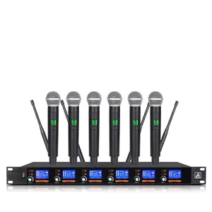 Sistema microfonico Wireless UHF professionale a 6 canali ERZHEN sistema microfonico Wireless multifunzionale