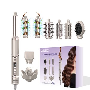 Brosse à air chaud pliable 8 en 1, sèche-cheveux lisseur boucleur interchangeable à grande vitesse, styler en une seule étape, brosse sèche-cheveux - Product Image 6
