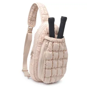 New Puffy Sport Pickleball Racket Paddle Bags Waterproof Quilted Puffer Cloud Pickleball Sling Crossbody Bag