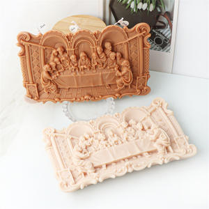 Stampo in Silicone per Cornice con Figure in Rilievo Stile Vintage Europeo, Fai-da-Te, Ultima Cena, Candela Aromaterapica, Ornamento in Gesso - Product Image 1