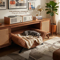 Canapé-lit pour animaux de compagnie en velours côtelé de qualité supérieure pour petits chiens et chats, élégant canapé en forme de bateau