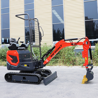 Mini-excavatrice 1,8 tonne 2026 avec cabine, moteur économe en carburant, certifiée CE, sur chenilles, attache rapide pour travaux agricoles et aménagement paysager