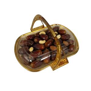 Boîte cadeau grenade en PET jetable, de qualité alimentaire, pliable, en forme de panier, avec poignée, en plastique doré de luxe, portable, pour dattes, pâtisseries et pain - Product Image 5