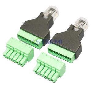 Adaptateur réseau RJ45 vers bornes vertes 2P 4P 8P avec bloc de terminaison RJ45 à tête cristalline - Product Image 3