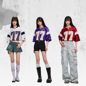 Ropa Deportiva Universitaria Americana Personalizada para Mujer, Talla 24/25, Satén Bordado Brillante, para Fútbol, Béisbol y Rugby - Product Image 1