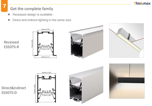 Lõm LED tuyến tính ánh sáng hệ thống chiếu sáng bị đình chỉ LED Nhôm hồ sơ ánh sáng Trần cho cửa hàng quần áo - Product Image 2