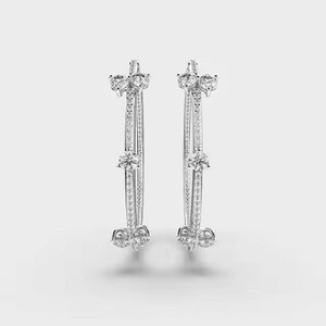 Nouvelles boucles d'oreilles rondes en diamant, diamant en or jaune 18 carats, boucles d'oreilles faites à la main pour elle à prix abordable - Product Image 3