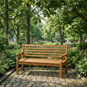 Banco de Jardín de Teca, Diseño Tradicional para Exteriores, Duradero, 2 Plazas, Apariencia Moderna, para Uso en Parques - Product Image 5