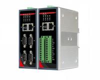 Servidor de Dispositivos Seriales de 4 Puertos para Riel DIN, RS232/485 a Ethernet, 2x Fast Ethernet, Aislado, Gateway Industrial para IIoT y SCADA