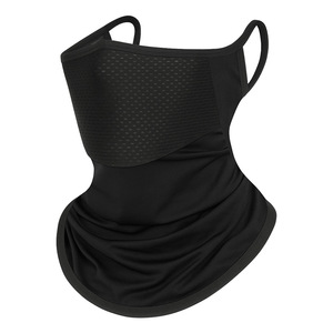 Ice Silk Face Mask With Ear Loops Thin Cycling Neck Warmer Quick Drying Solid Color UV Protection Unisex Neck Support - Product Image 1