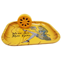 Kit de broyeur en métal pour biscuits et herbes séchées, forme de moulin à biscuits, 55 mm, plateau roulant en fer blanc 7x5.5 pouces, broyeur à 2 couches