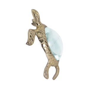 Scultura in metallo a forma di tartaruga con lente d'ingrandimento per decorazioni casa, ufficio, bagno, stile costiero - Product Image 4