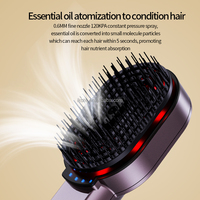 Peigne Électrique 4-en-1 avec Spray d'Huile Essentielle pour Cheveux, Lumière Rouge, Vibration, Brosse Relaxante pour le Cuir Chevelu, Soin Spa, Masseur