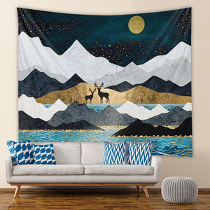 <span class=keywords><strong>Tapiz</strong></span> de montaña, decoración de habitación, tela de <span class=keywords><strong>pared</strong></span>, estilo Ins, Fondo de tela colgante, tela para colgar en la <span class=keywords><strong>pared</strong></span>, <span class=keywords><strong>tapiz</strong></span> bohemio para el hogar - Product Image 2