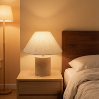 Lampe en marbre avec abat-jour en fibre de lin, abat-jour en tissu de haute qualité, lampe de bureau en pierre en promotion