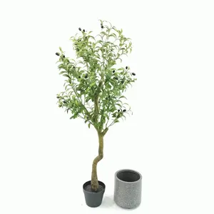 高品質人工植物景観製品シミュレーションオリーブの木135 cm 1008葉56オリーブフルーツ