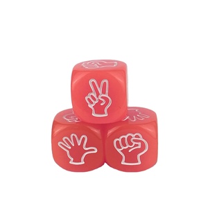 Luminoso 20mm 6 lados acrílico PMMA colores fluorescentes <span class=keywords><strong>piedra</strong></span> roca papel tijeras mano juego dedo adivinanzas juego dados cubo - Product Image 6